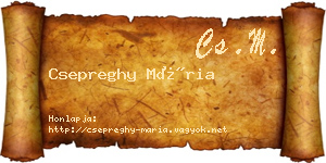 Csepreghy Mária névjegykártya